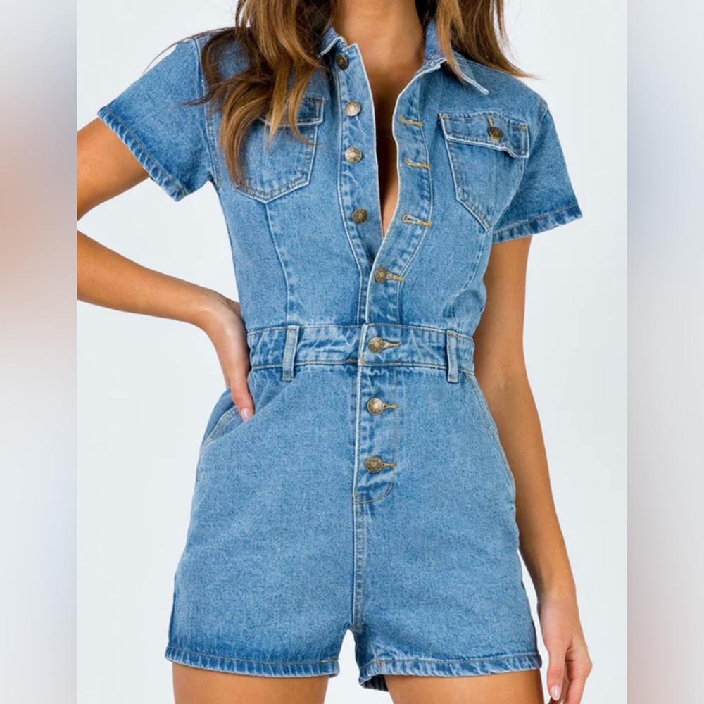 Lioness Denim Romper, Medium